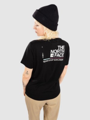 North face never stop exploring t store shirt black